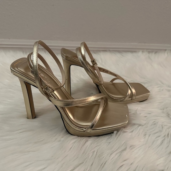 Zara Shoes - 💯SOLD💯 Zara Women’s Gold Strappy Heels - Size 6.5 US (EU 37)